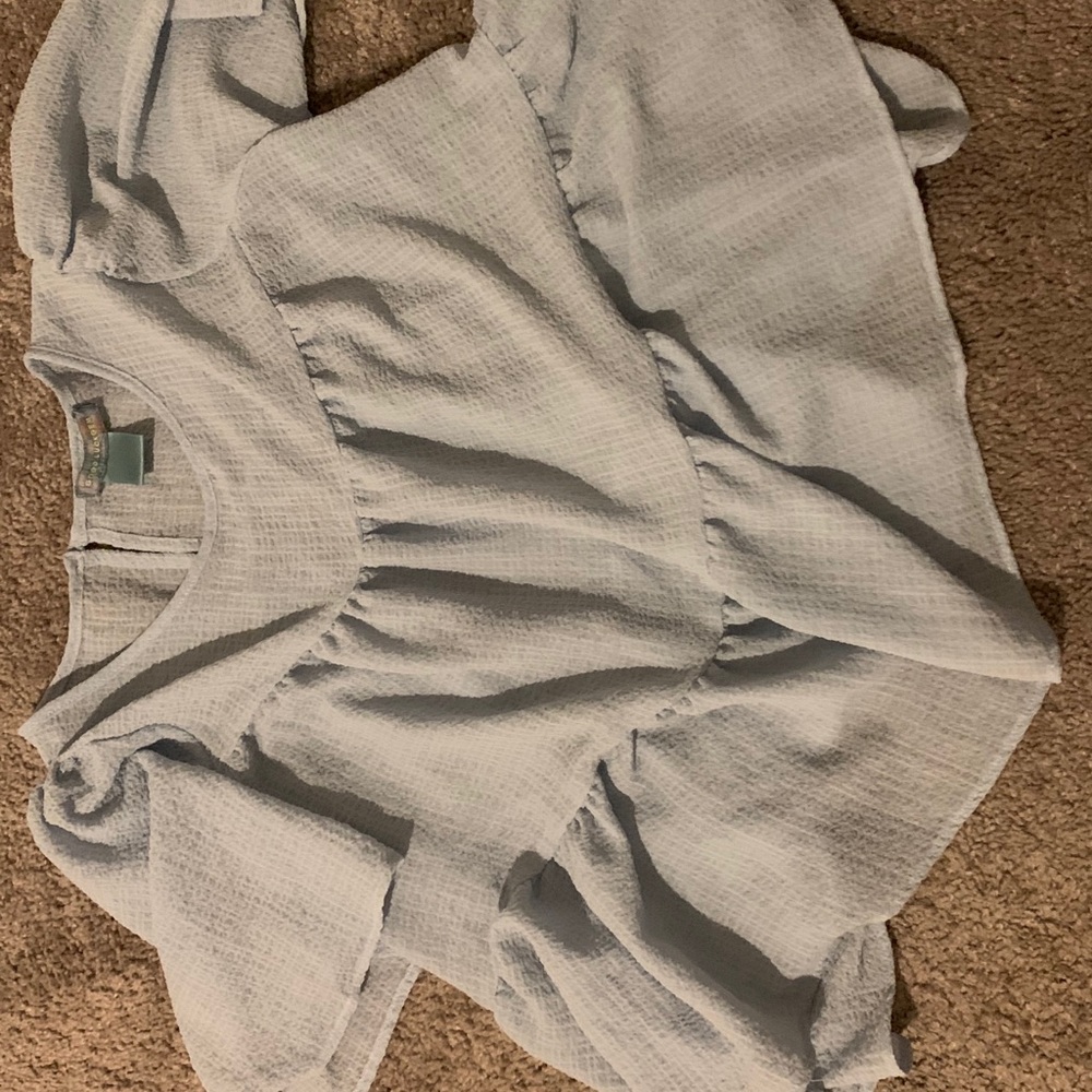 Light blue flowy blouse